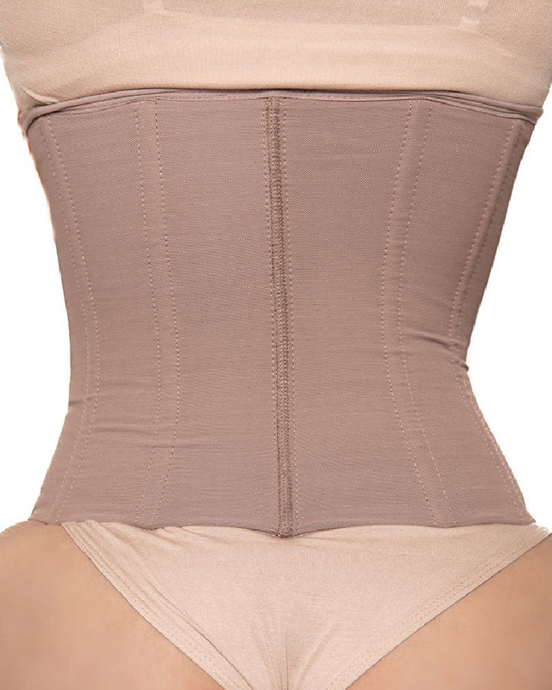 9 Boned Waist Trainer For Women Hourglass Zipper Tummy Control Workout Corset - By Qivii