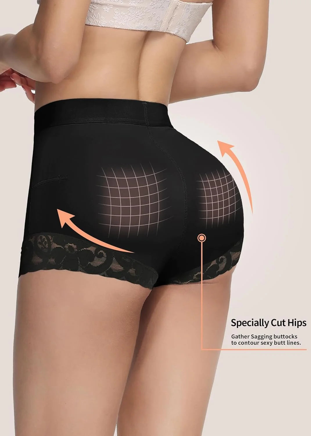 Shapshe® High Waist Women Hip Enhancer Tummy Control Lace Body Shaper Shorts
