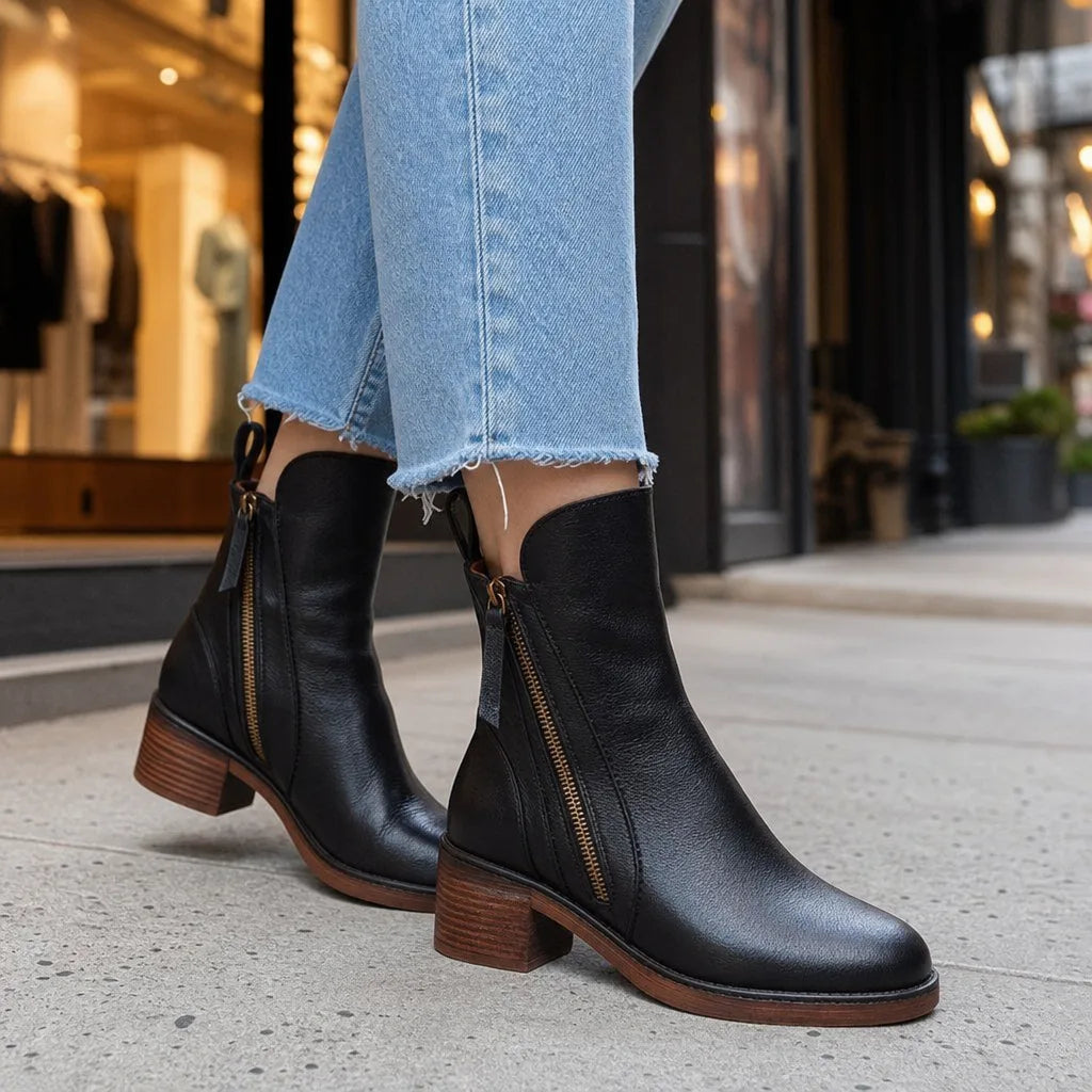 Edna | Womens Fall Brown Ankle Booties