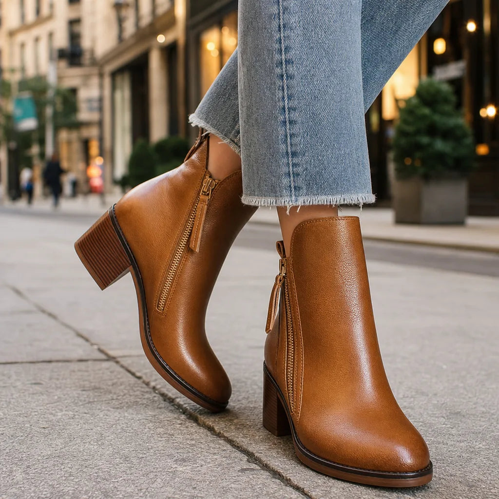 Edna | Womens Fall Brown Ankle Booties