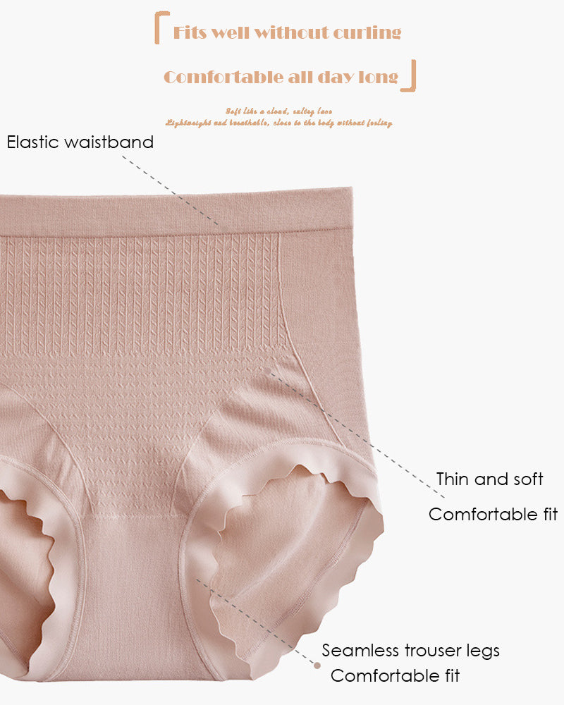 Women's High Waisted Antibacterial Crotch Briefs Stretch Full Coverage Panties - By Qivii