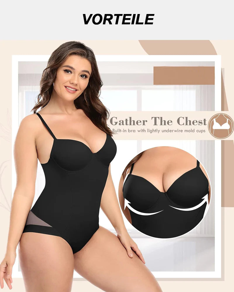 Breast Push Up Butt Lift Bodysuit Shapewear With Bra - By Qivii