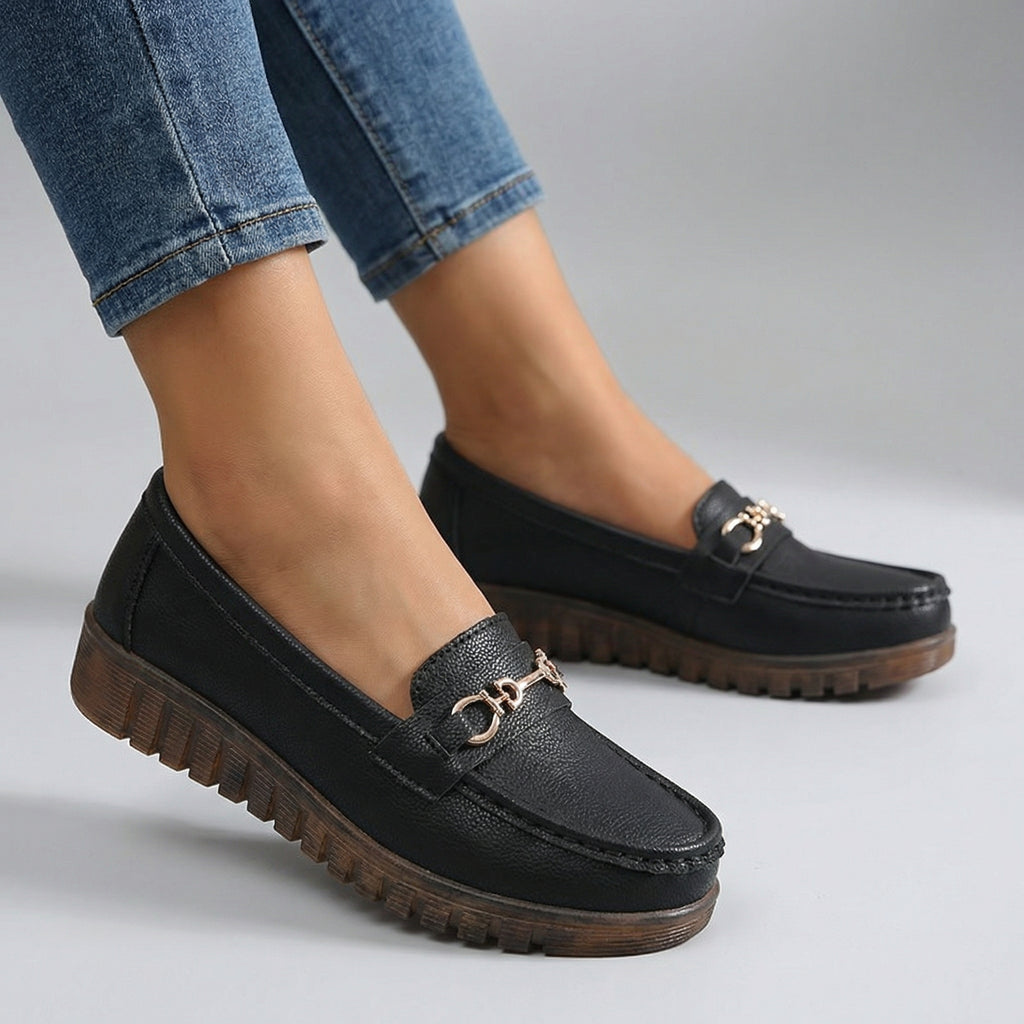 Elara Orthopedic Buckle Loafers