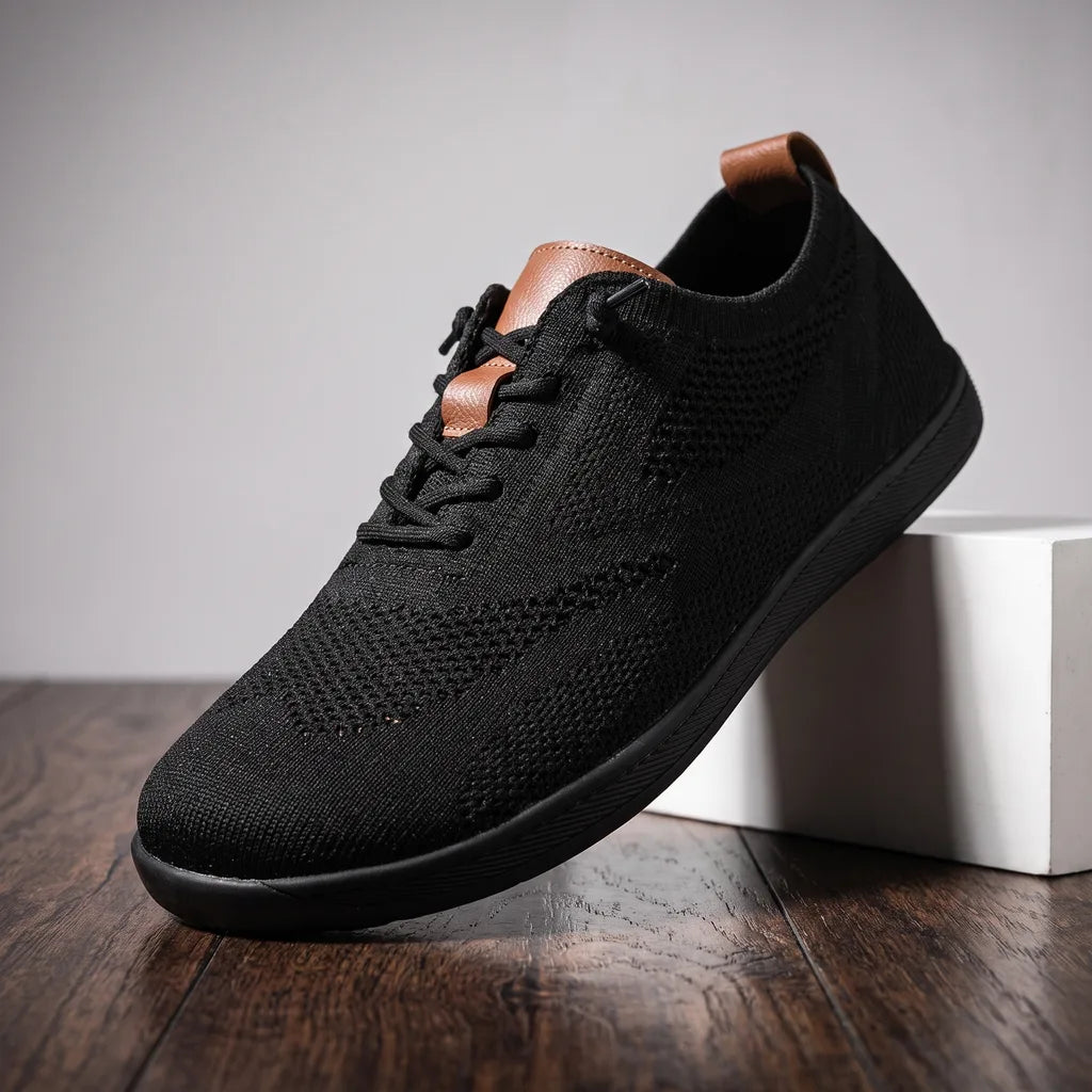 Men's Ethan barefoot sneakers by Hudson Ridge, casual men's footwear with a flexible, minimalist design and multi-color accents.