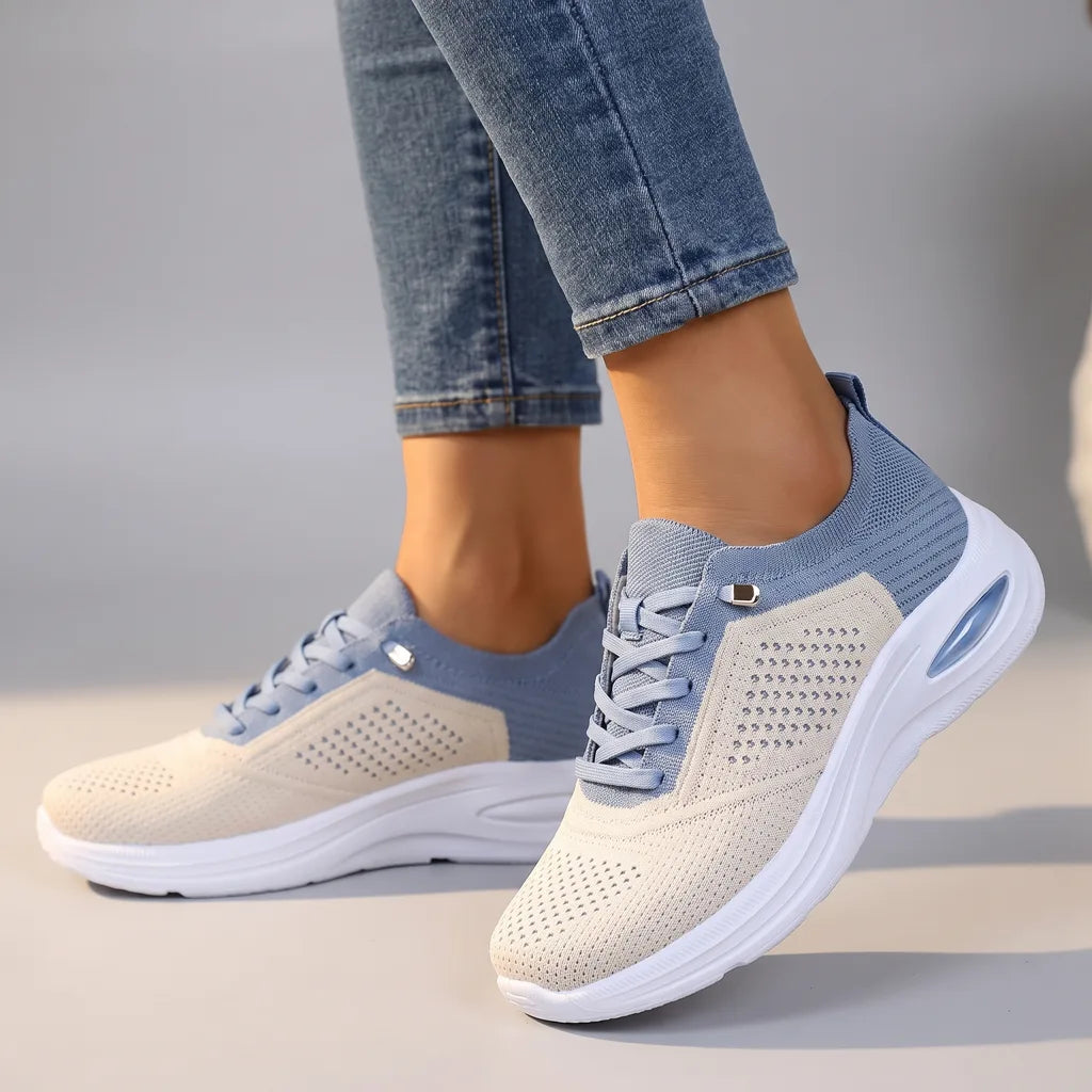 Blue Eve women's orthopedic mesh sneakers by Qivii, featuring breathable mesh and supportive design from Hudson Ridge.