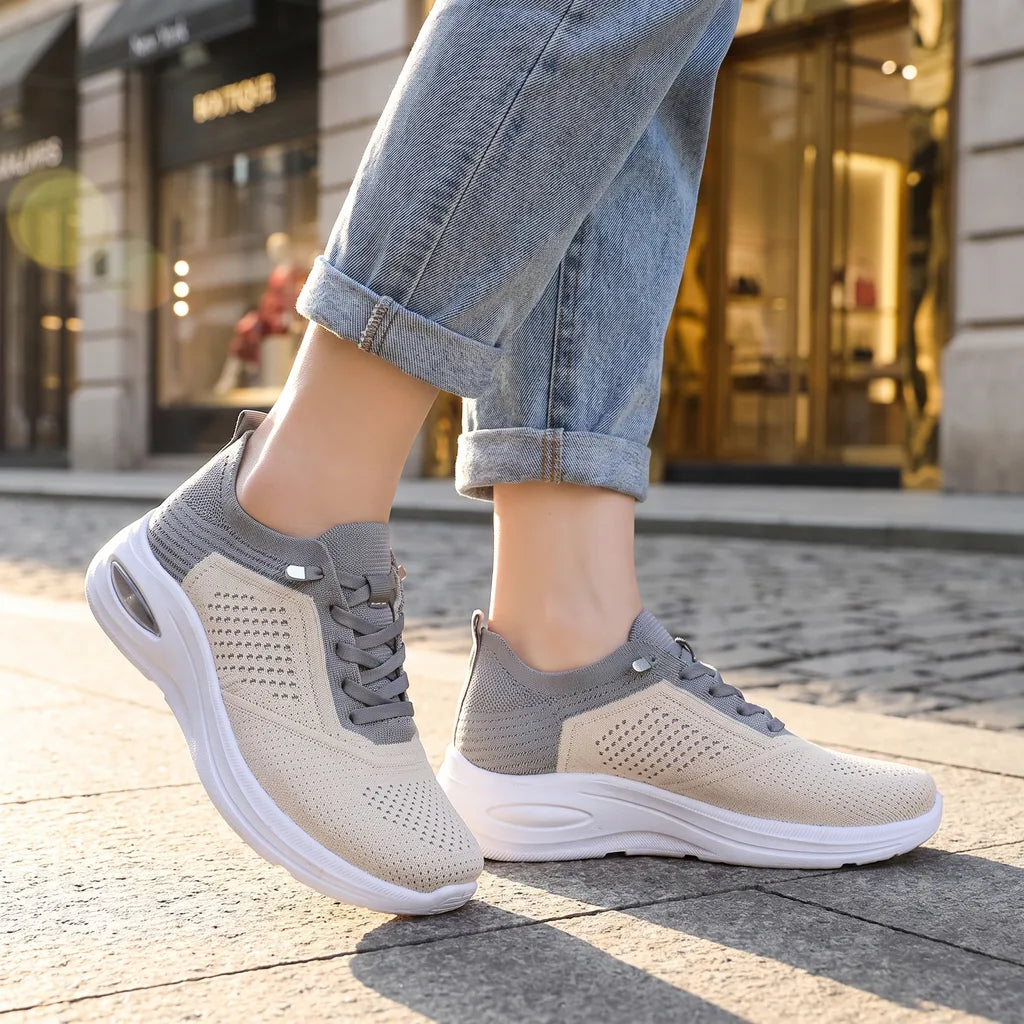Women's orthopedic mesh sneakers by Hudson Ridge, Eve brand, featuring breathable mesh and supportive design for comfortable footwear.
