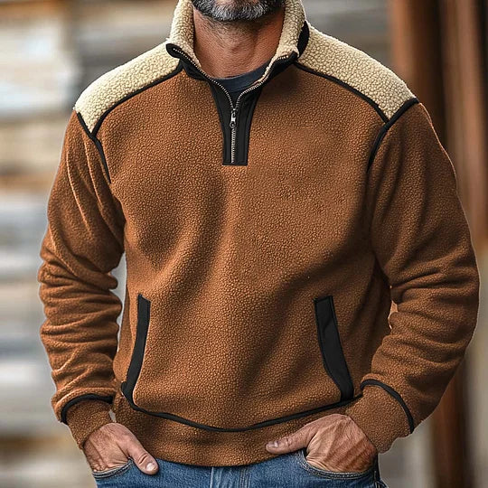 Ethan™ - Retro Katoenen Rits Pullover - By Qivii