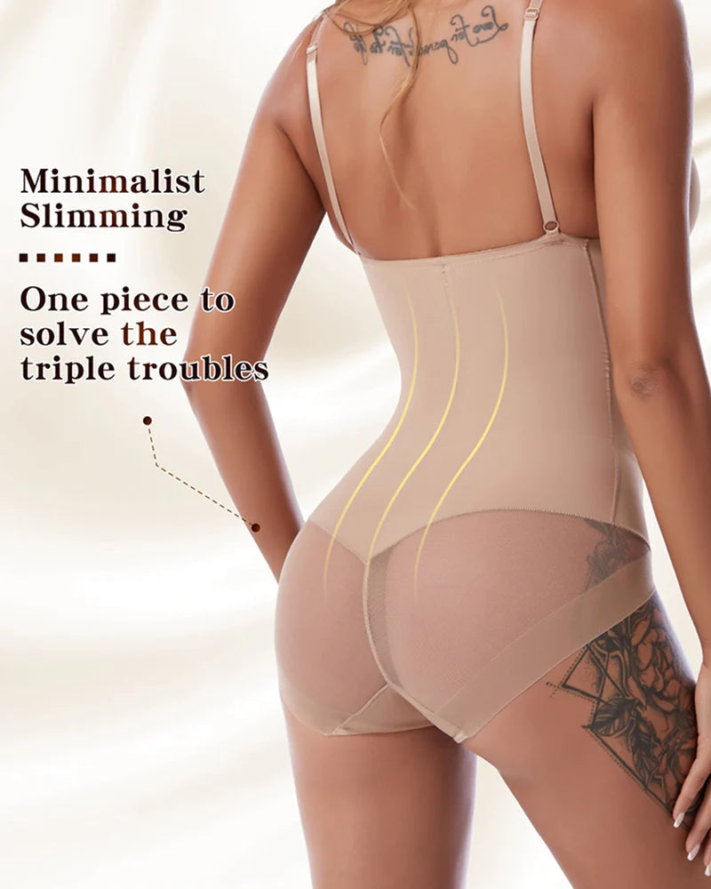 Breast Push Up Butt Lift Bodysuit Shapewear With Bra - By Qivii