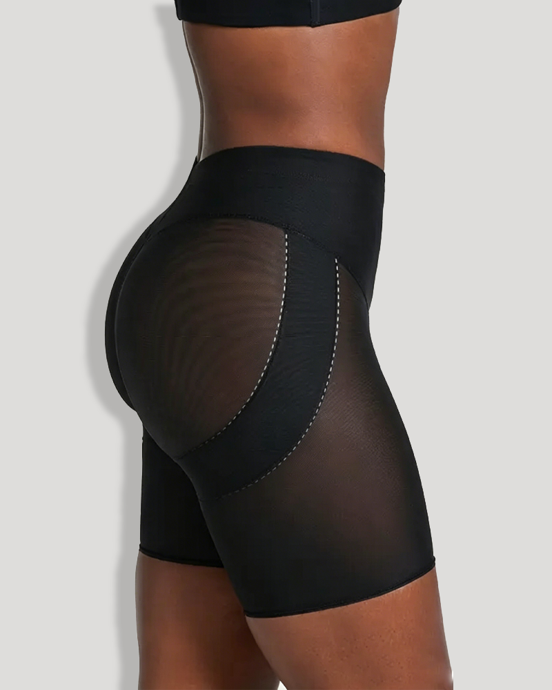 High Waist Mesh Butt Lifter Compression Shaping Shorts