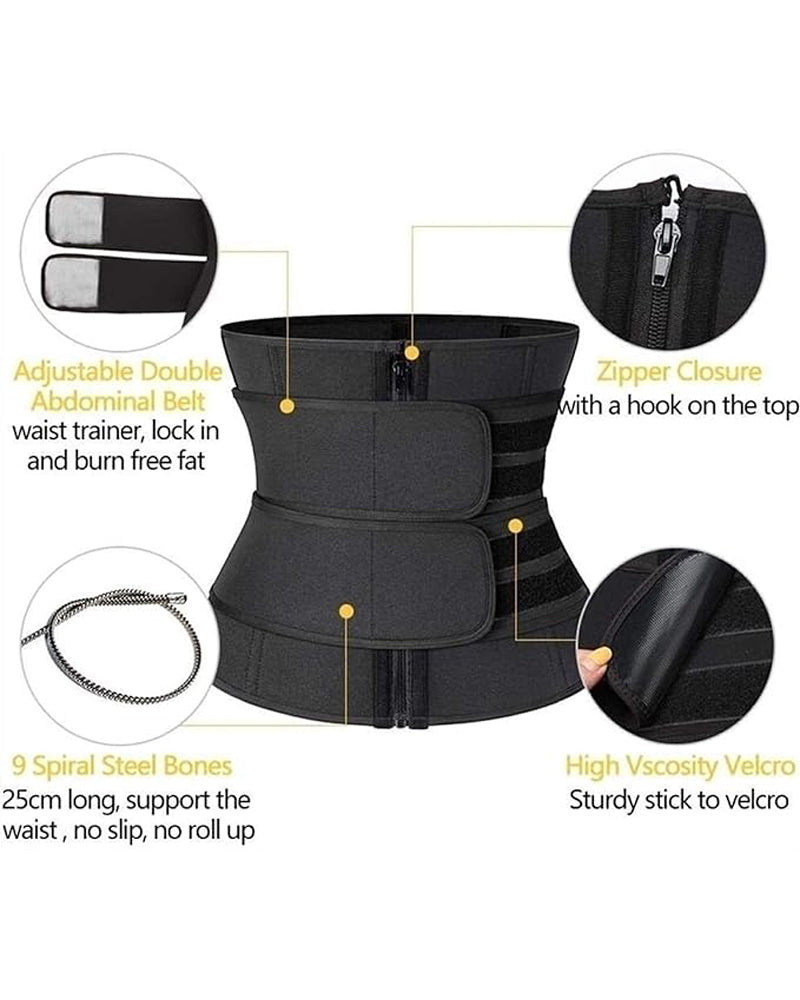 Neoprene Sweat Waist Trainer Corset Trimmer Shaper Belt for Women - By Qivii
