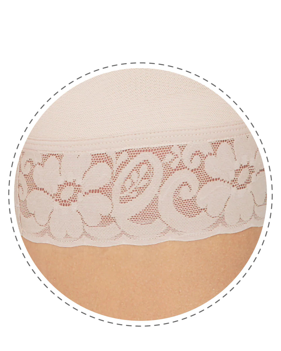 Shapshe® High Waist Butt Lift Shaper Zipper Short With Lace Trim