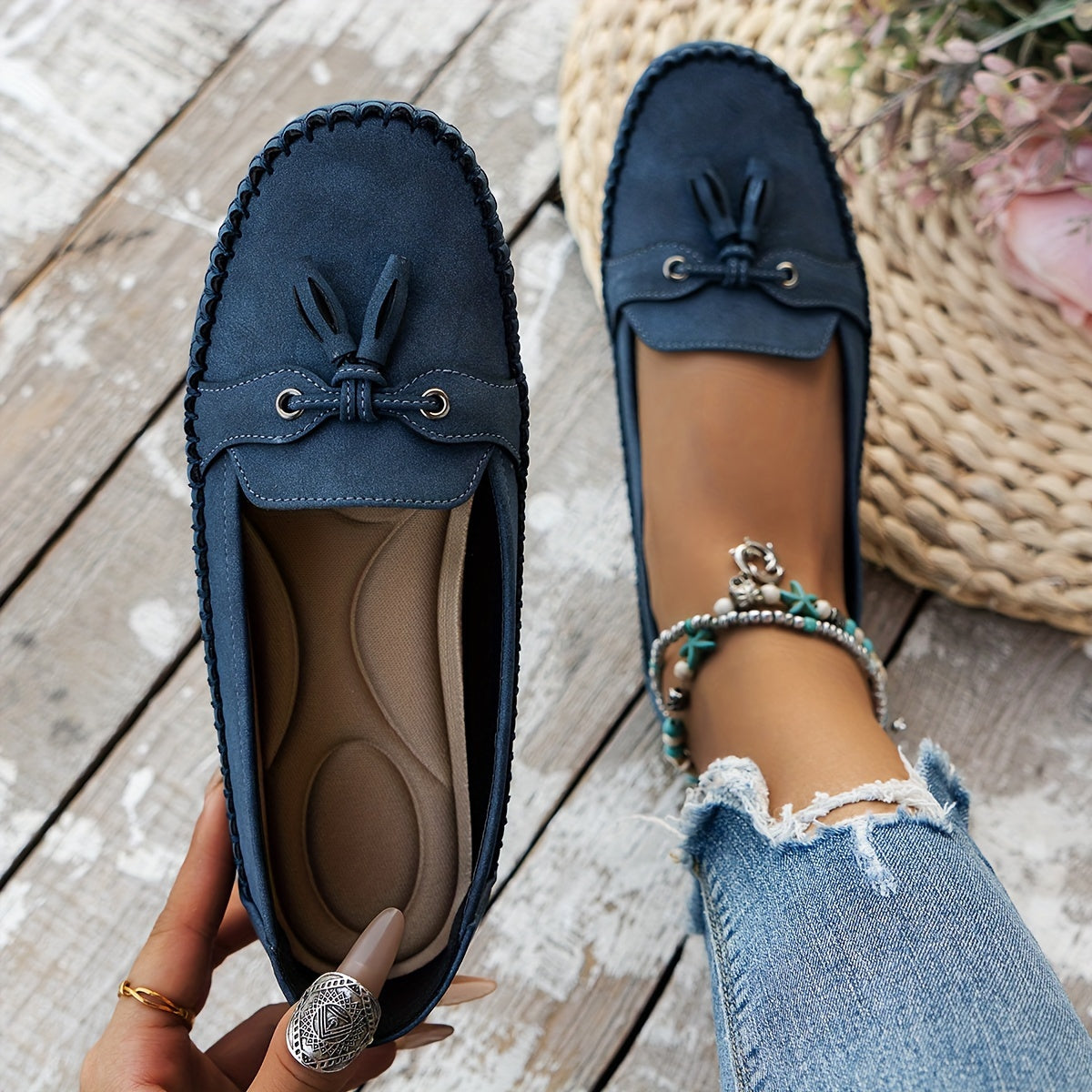 Nadine - Klassische Loafers mit Quasten-Detail - By Qivii