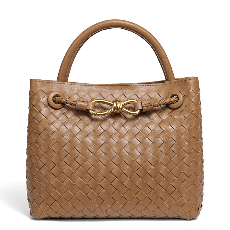 Women's Artisan Weave Tote - Expandable Crossbody with Butterfly Motif & Structured Silhouette