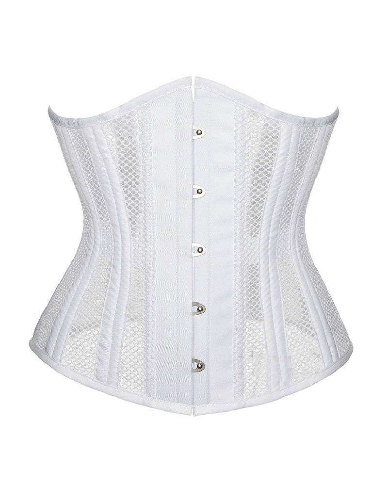 Sexy Gothic 26 Steel Hourglass Underbust Corset Lace up Hollow Breathable Waist Trainer - By Qivii