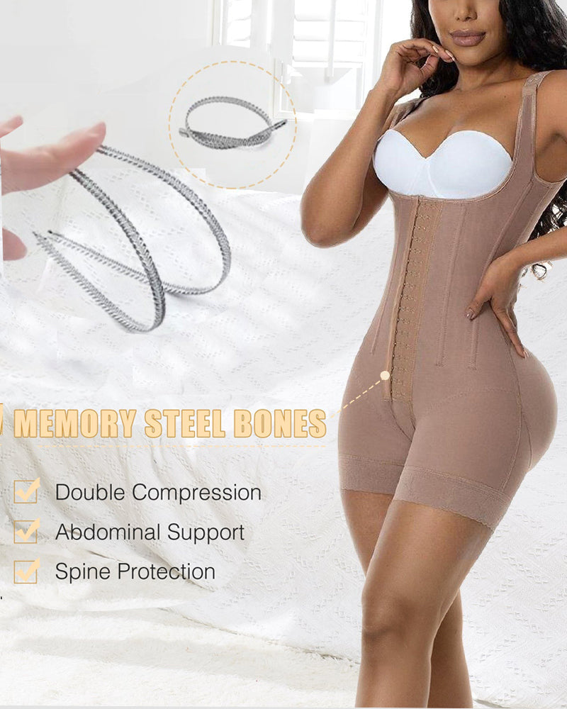 Shapshe® High Compression Open Bust Shapewear With Hook Shaper Slimming Bodysuit Tummy Control Fajas