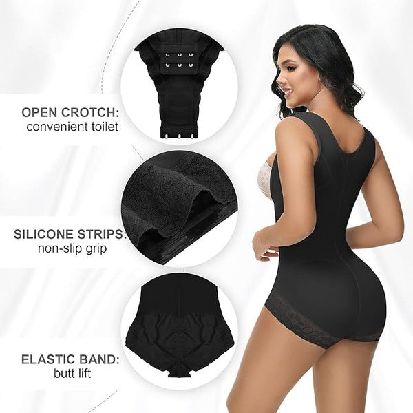 Shapshe® Leopard High Compression Open Bust Tummy Control Body Shaper