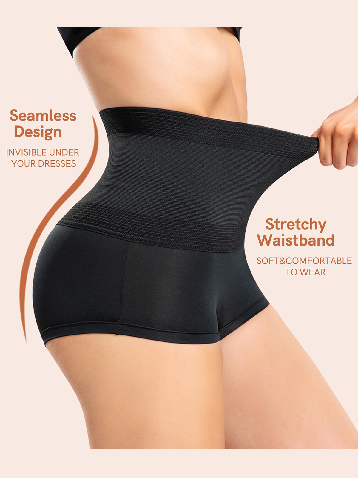 Women's Shapewear Panties Shorts Flat Tummy Invisible High Waist Shaping Underwear - By Qivii