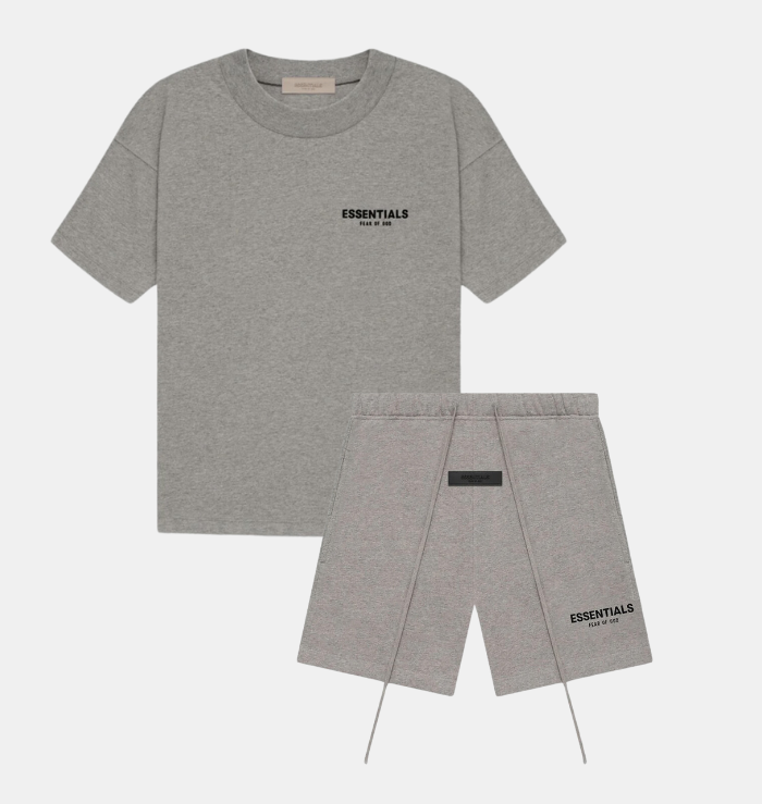 SS22 T-Shirt / Shorts / Set - Dark Heather Oatmeal - By Qivii