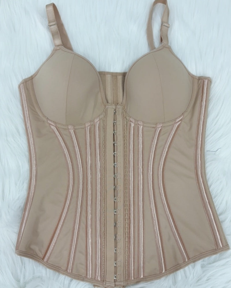 Fajas Colombianas Lace Trimmed Underwire Corset Tummy Control Waist Trainer - By Qivii