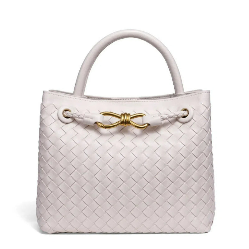 Women's Artisan Weave Tote - Expandable Crossbody with Butterfly Motif & Structured Silhouette