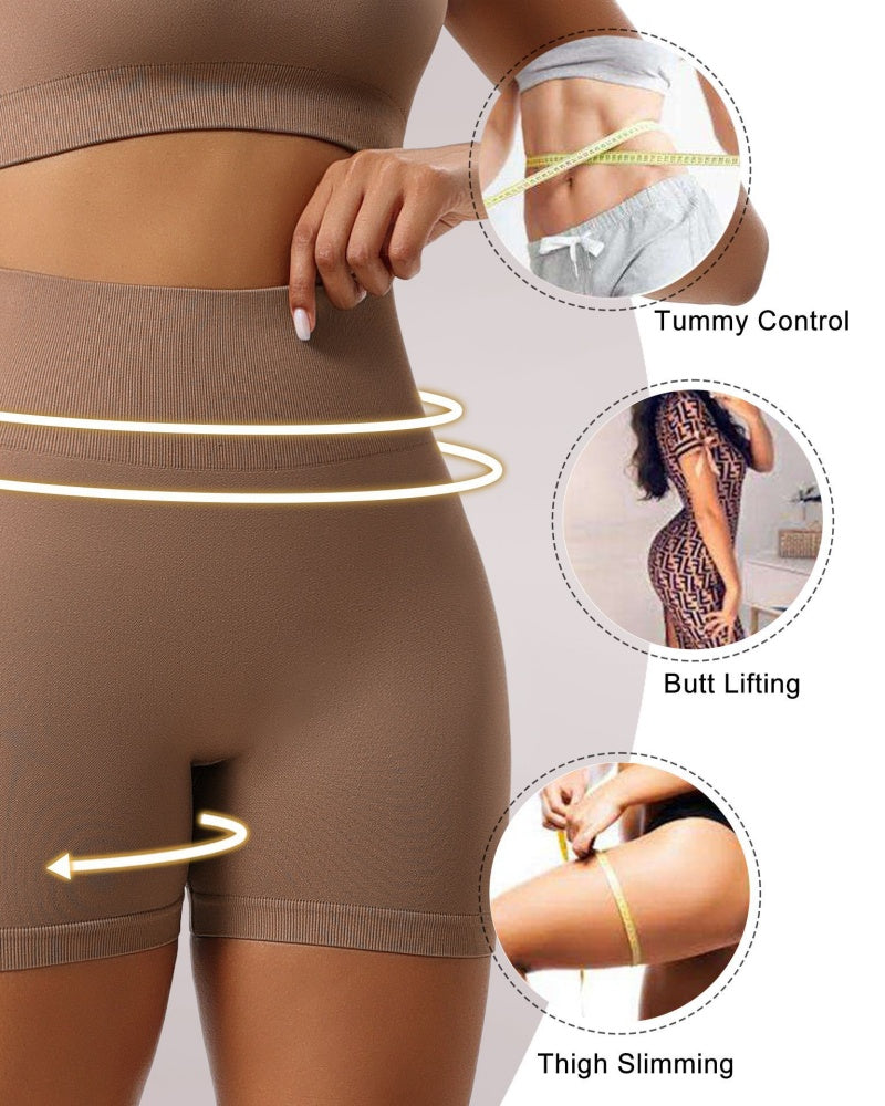 Mid-rise Tummy Control Hip Lift Thin Style Shaping Shorts - By Qivii