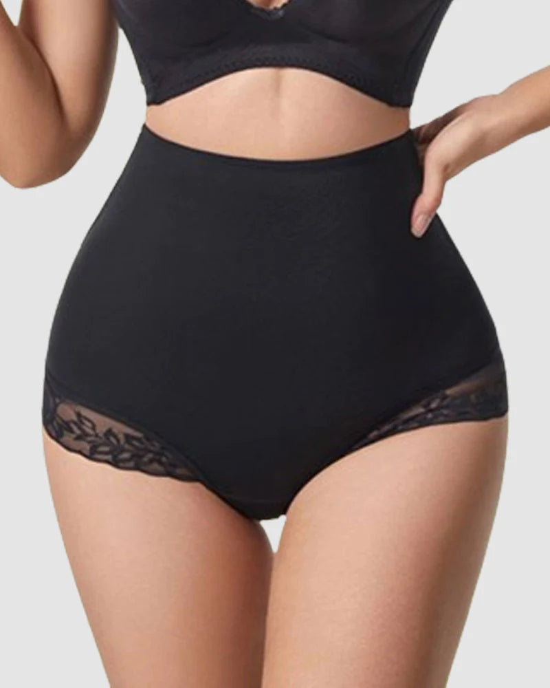 Lace Trim Tummy Control Shaping Shorts Sexy Thong Body Shaper Underwear - By Qivii