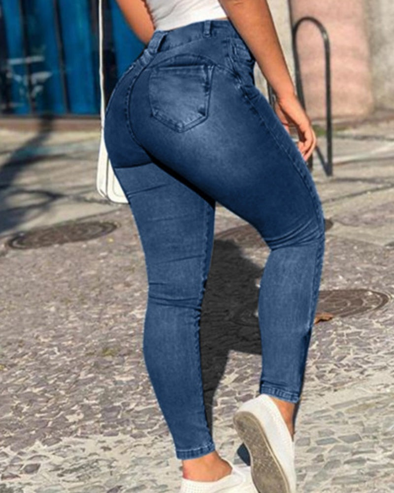 Sexy Old Fashionable Mutil-pocket Cargo Skinny Jeans - By Qivii
