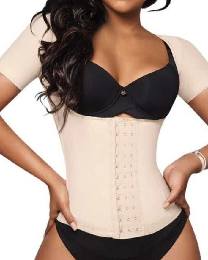 Shapshe® Women Compression Waist Trainer Tank tops Under Bust with Short Sleeves - By Qivii