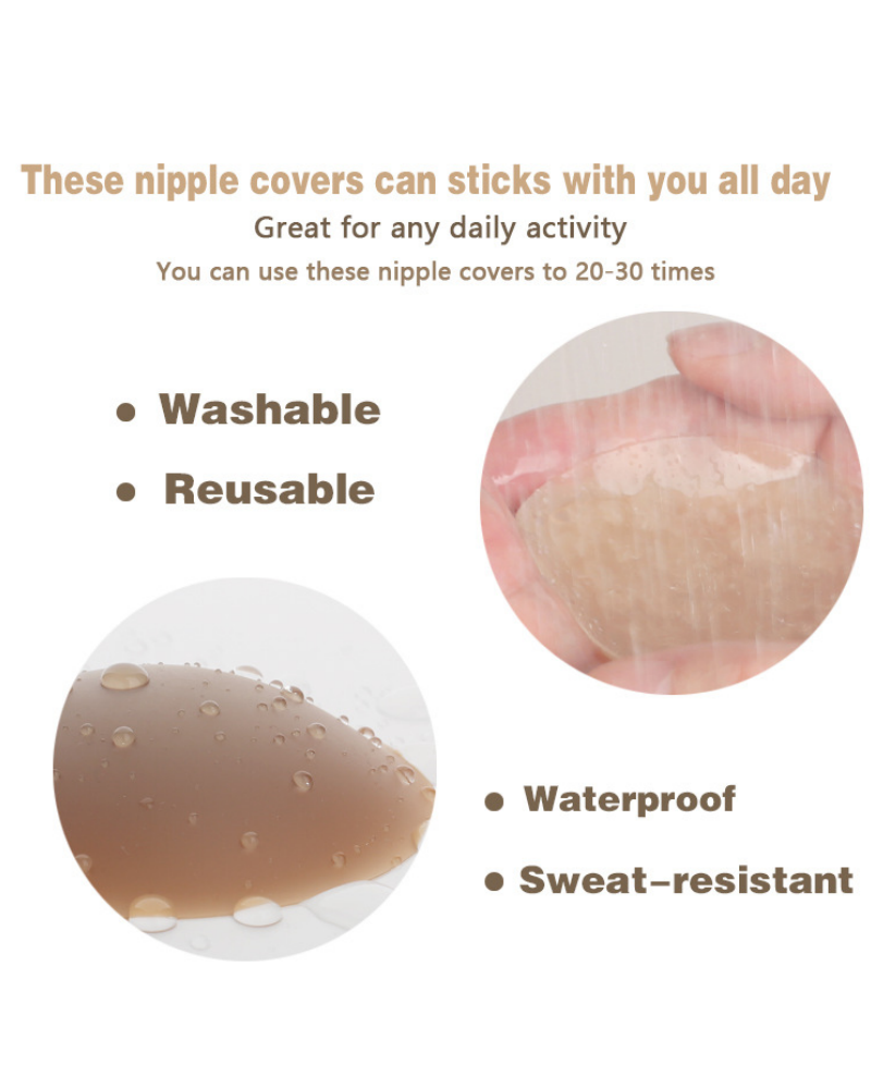 Glue Free Self Adhesive Solid Invisible Seamless Nipple Covers