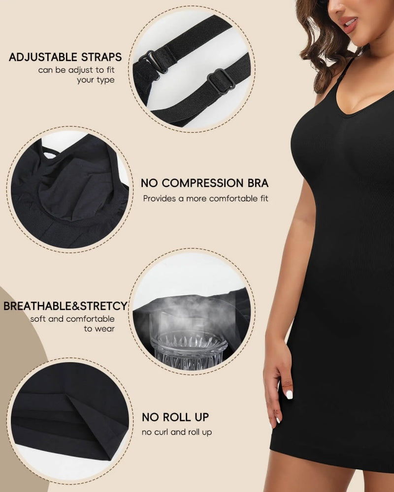 Suspenders Seamless Tummy Control Shapewear Mini Dress