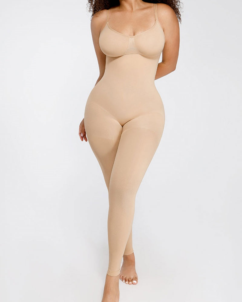 Women's Seamless Breast Support Tummy Control Full Shaping Jumpsuit - By Qivii