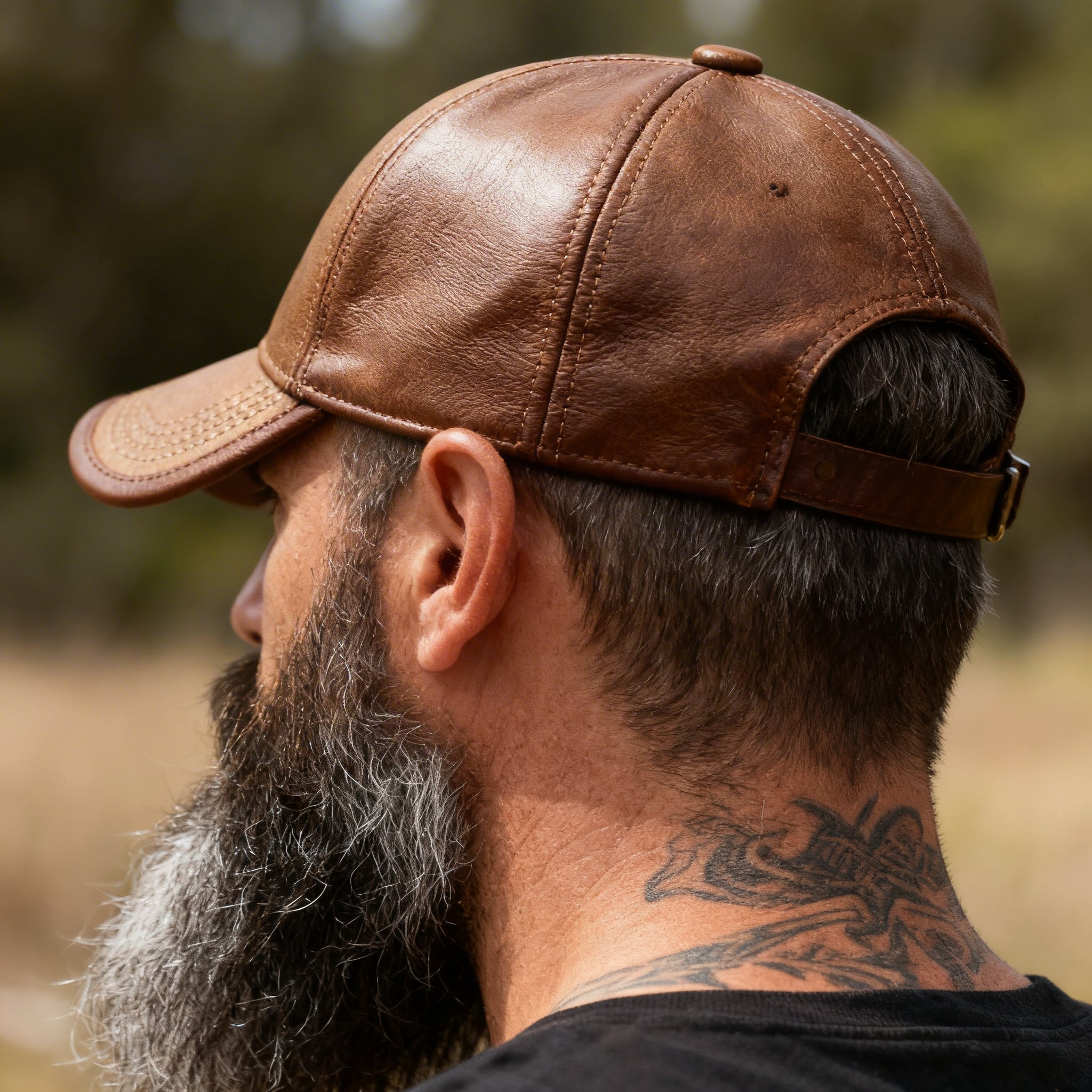 Backwoods Leather Cap