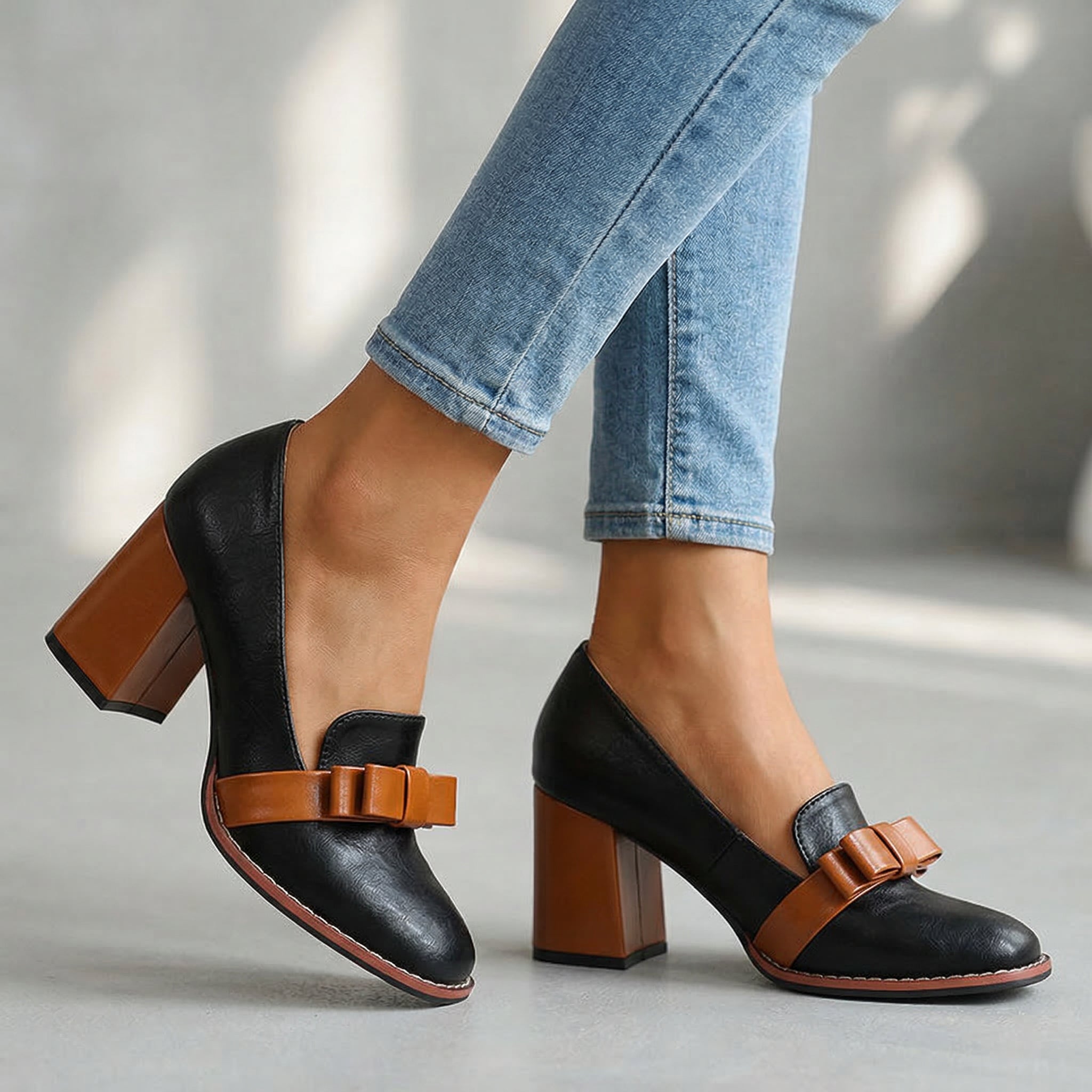 Abigail Bow Strap Loafers