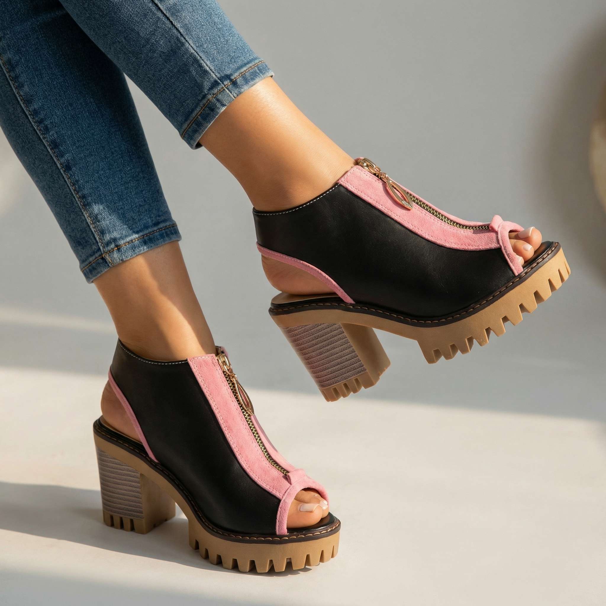 Ashley Zipper Heels