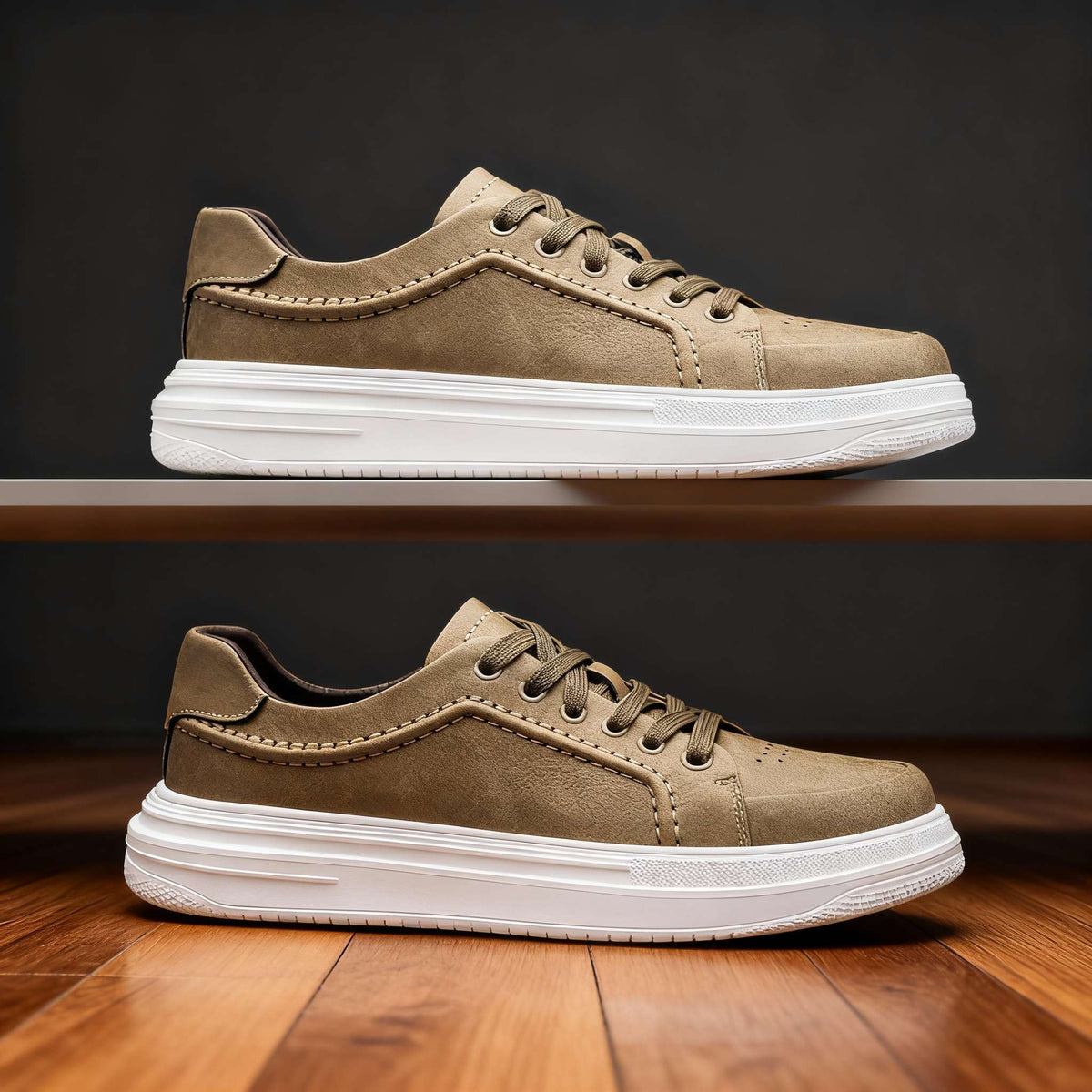 Roger Hicks | men's Leather Sneakers - By Qivii