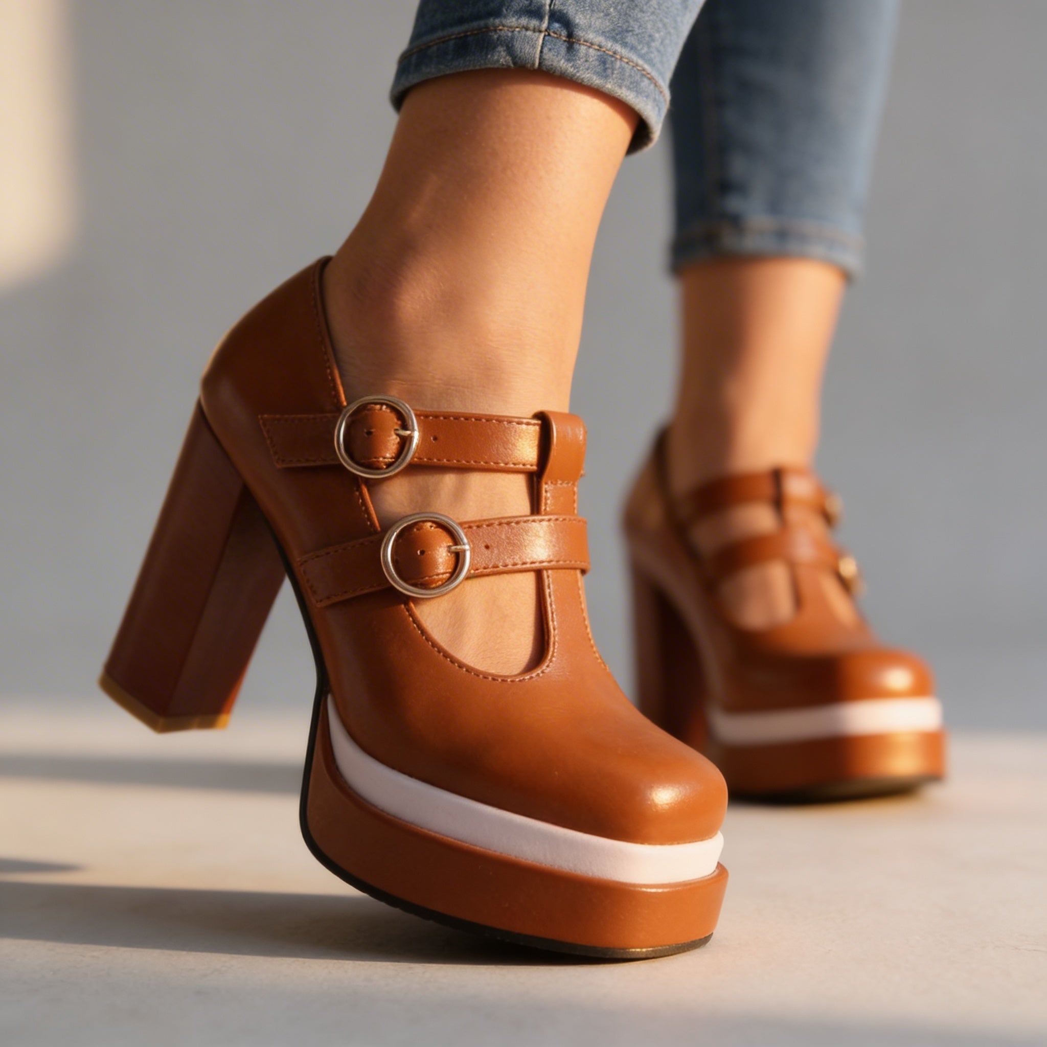 Nichole T-Strap Platform Heels
