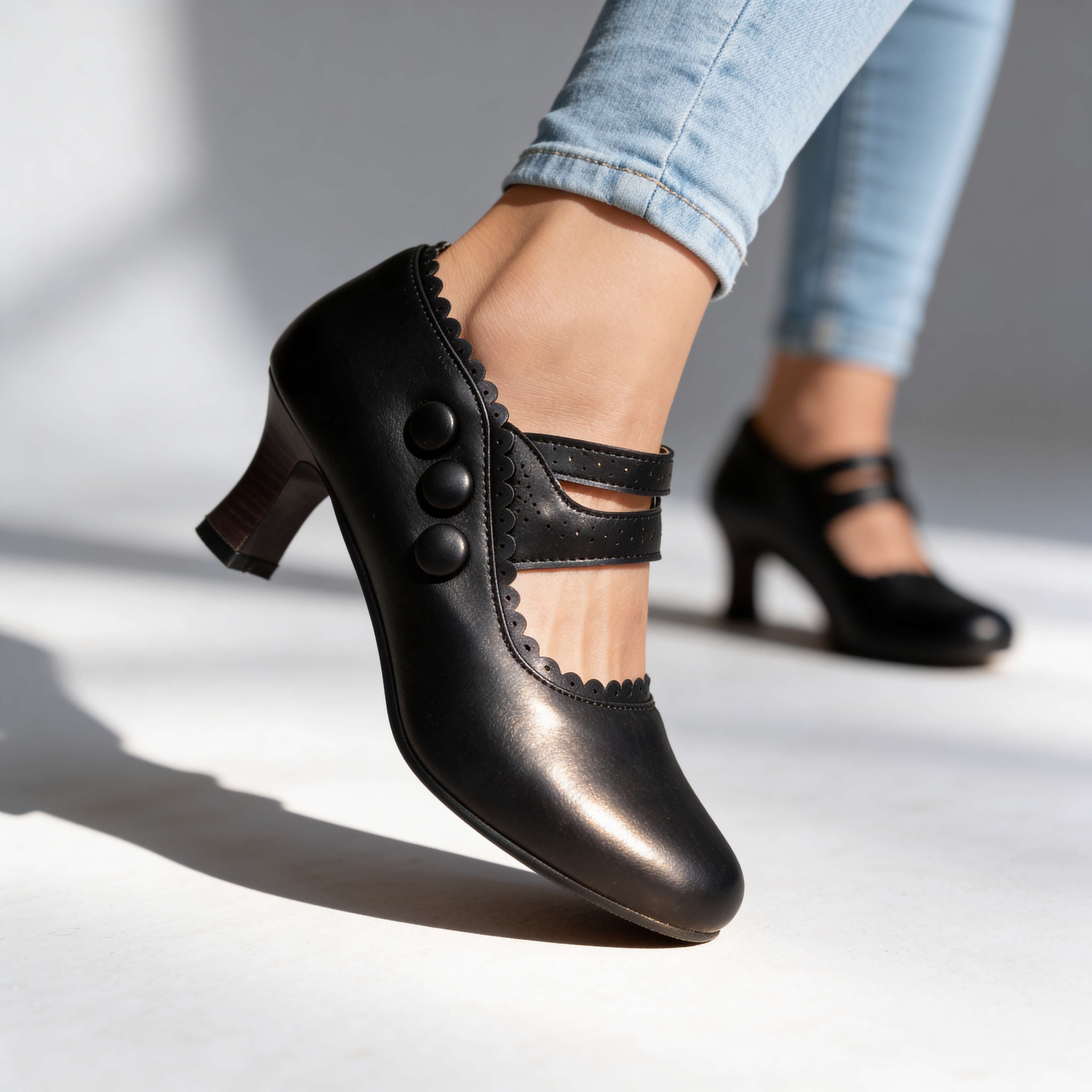 Dolly Button Strap Loafers