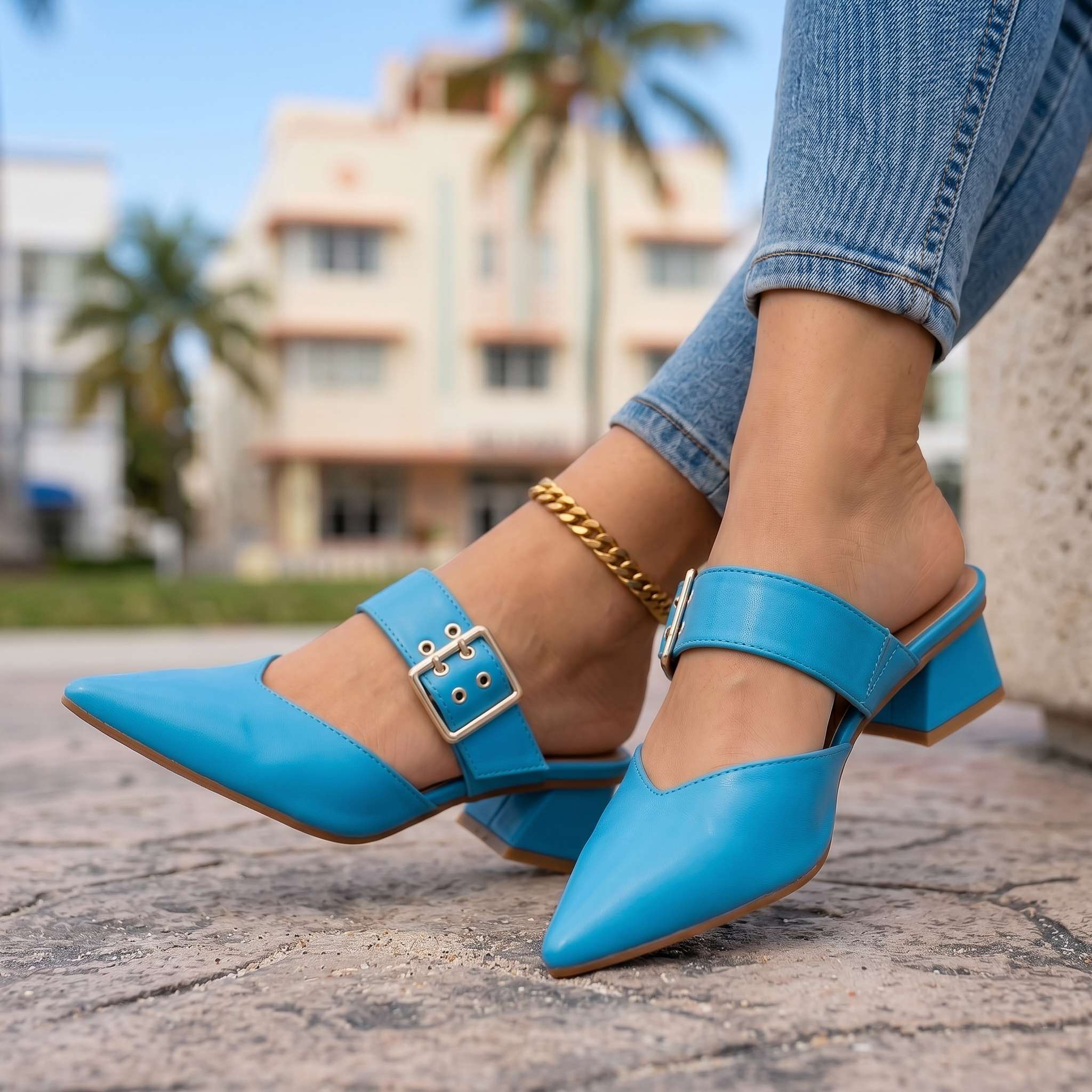 Camilla Buckle Mules