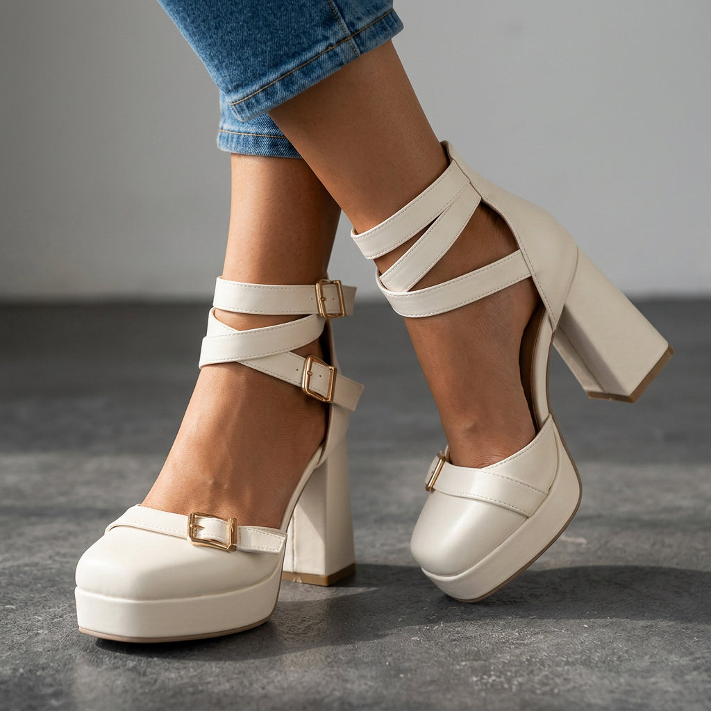 Miranda Buckle Strap Heels