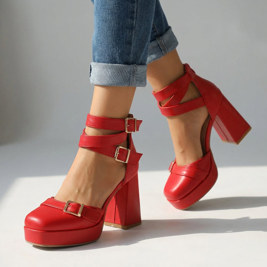 Miranda Buckle Strap Heels