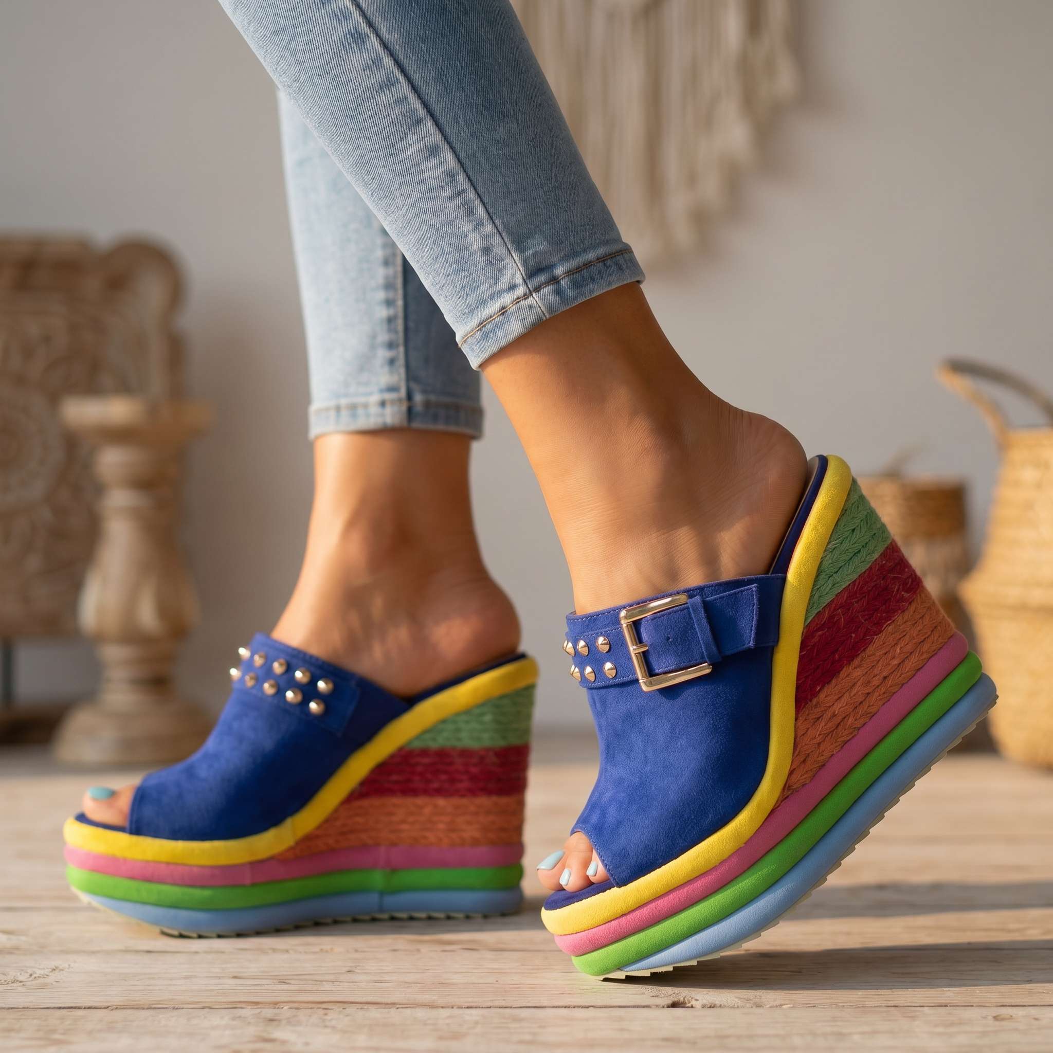 Juliet Platform Buckle Wedges