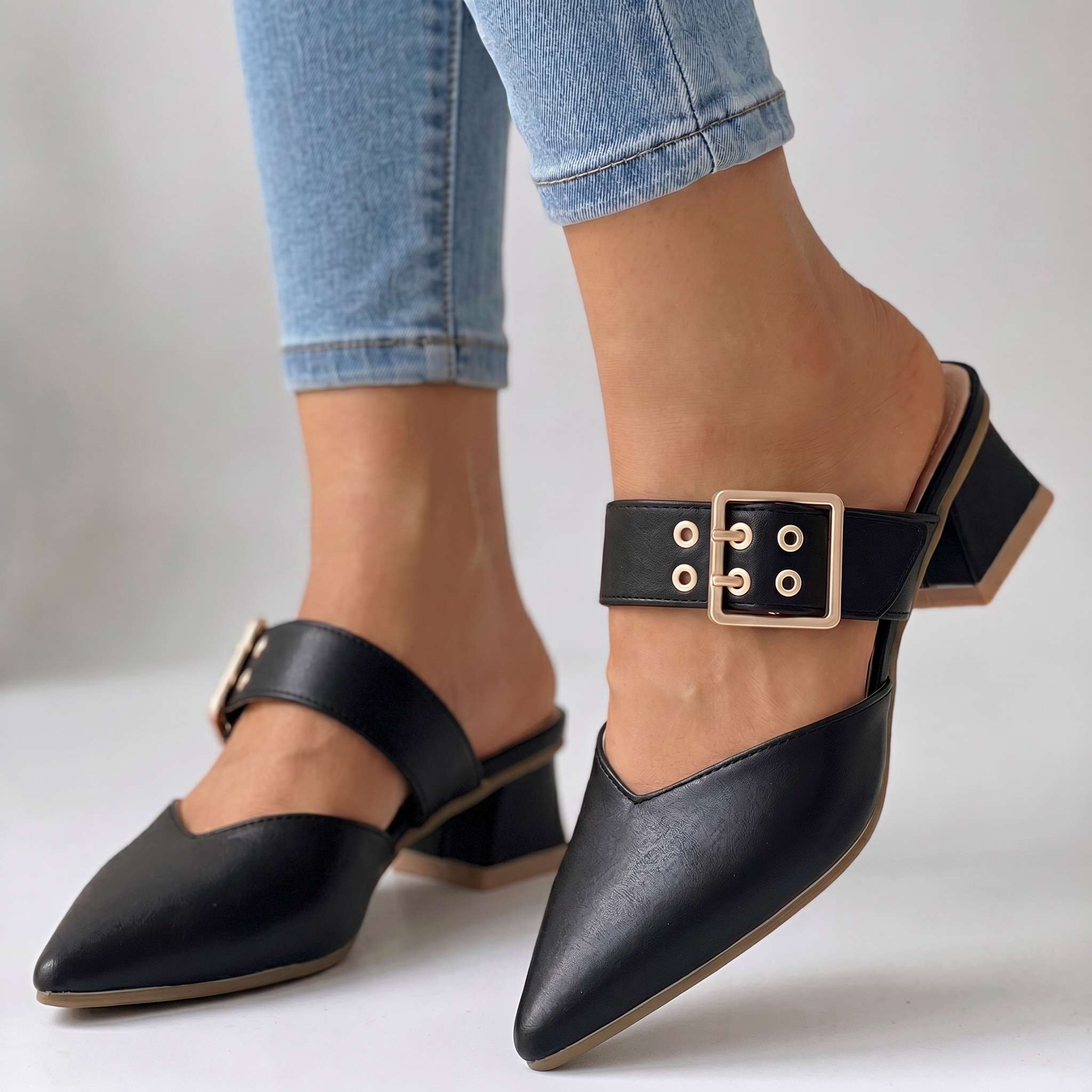 Camilla Buckle Mules