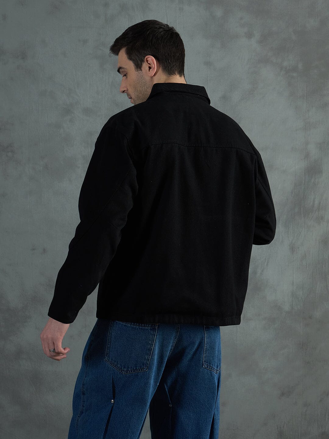 Black Lineart Harrington Jacket