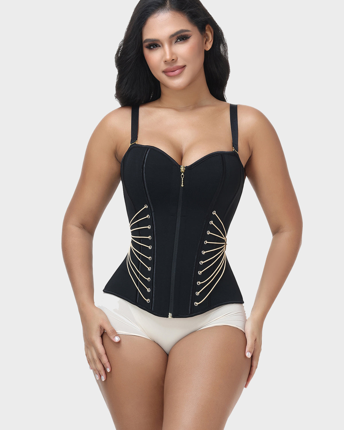 Shapshe® Sweetheart Neck Adjustable Strap Corset Vest Lace Up Boned Waist Trainer