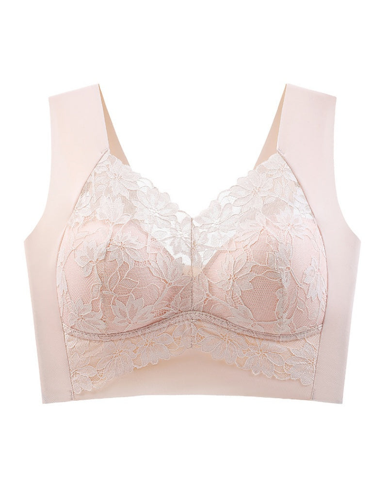 Widen Straps Lace Seamless Breathable Wire Free Vest Bra