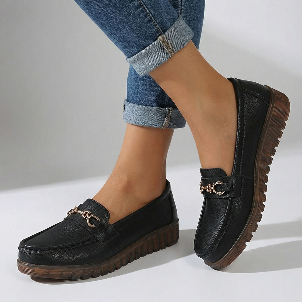 Elara Orthopedic Buckle Loafers