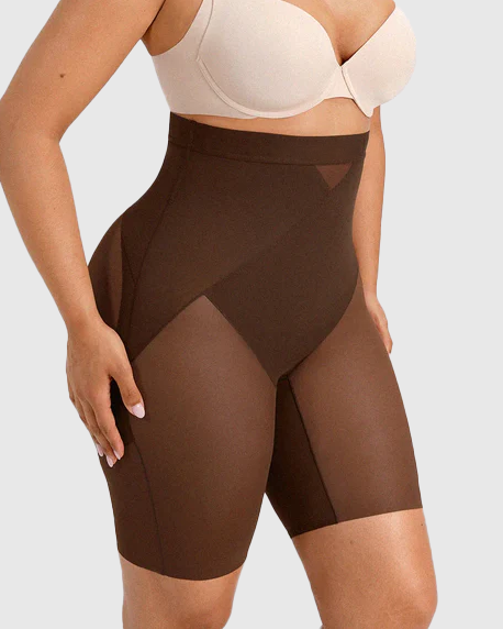 High Waist Mid-Thigh Breathable Mesh Butt Lifting Shorts