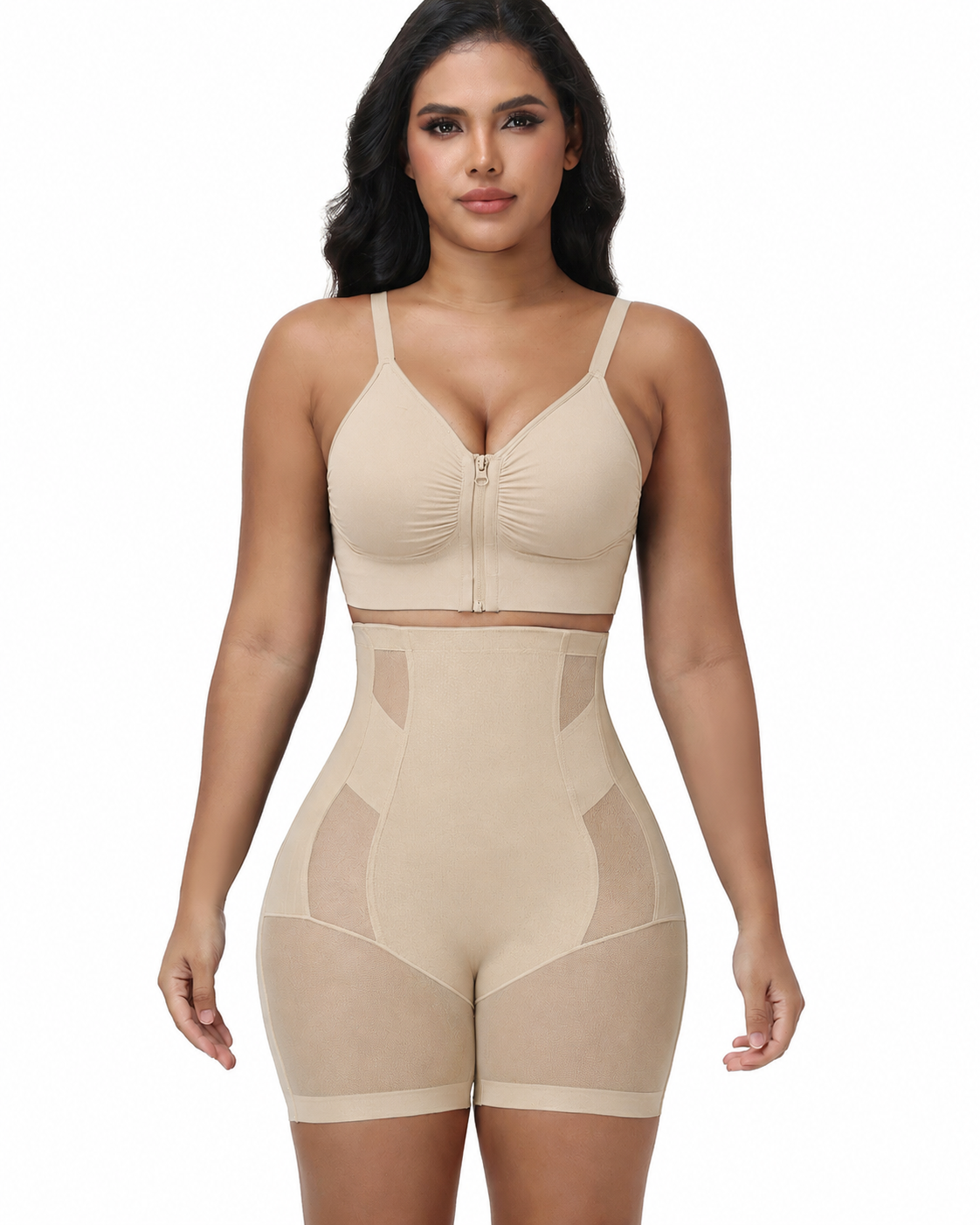 High Waist Seamless Mesh Tummy Control Butt Lifting Shaping Shorts