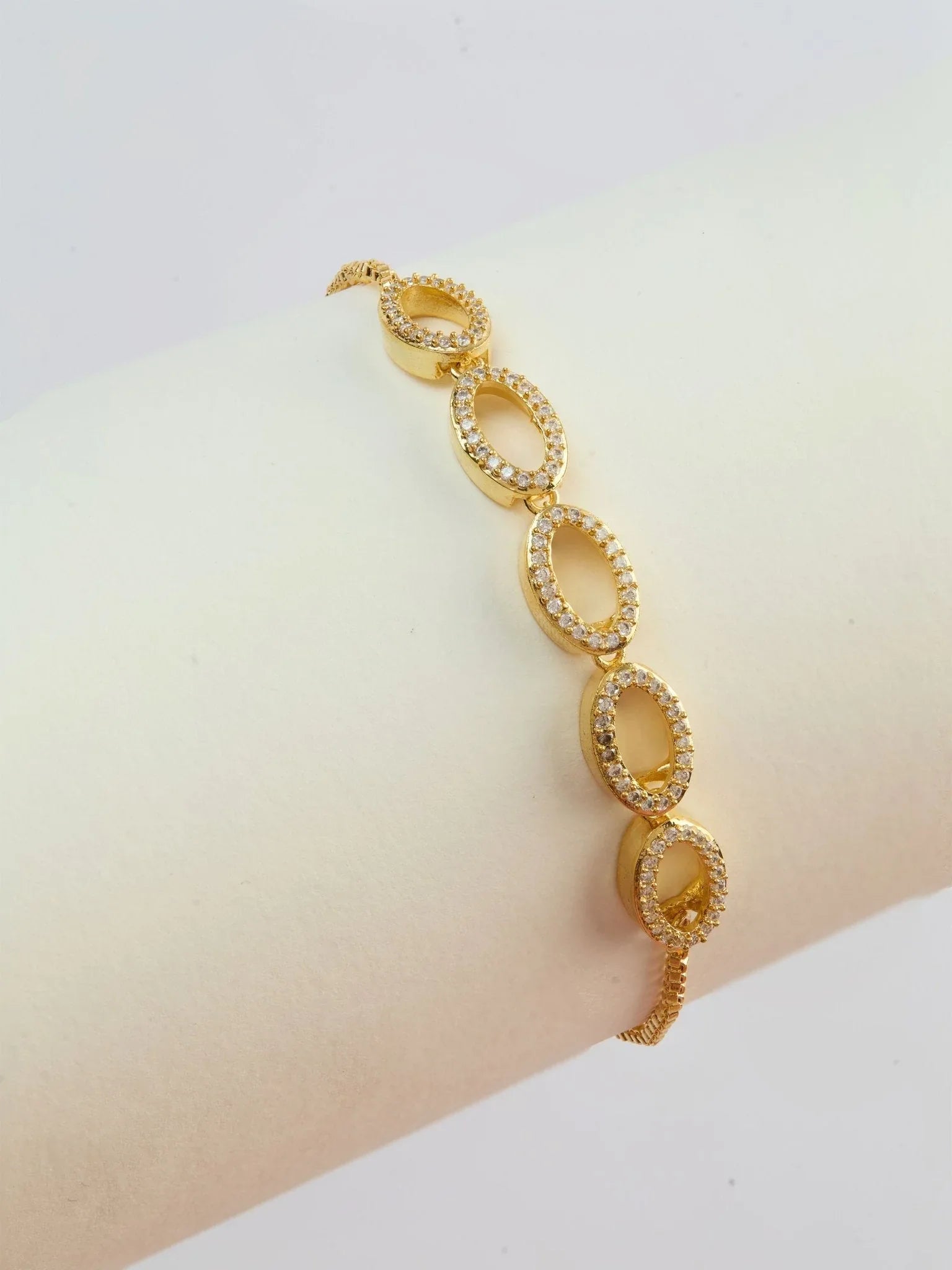 Gold Plated American Diamond Bracelet for Women