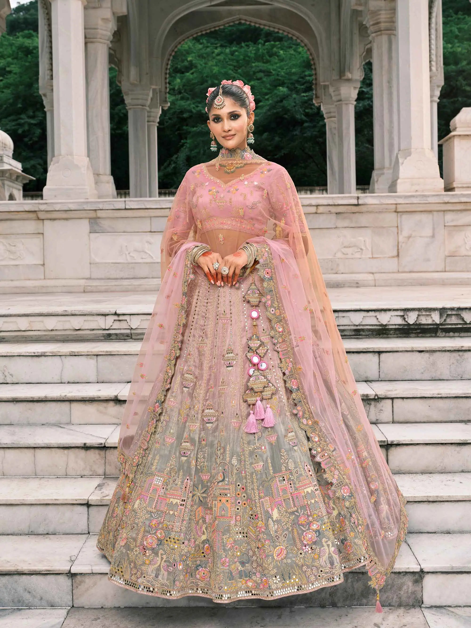 Blossom Bridal Lehenga With Stunning Designer Embroidery - qivii
